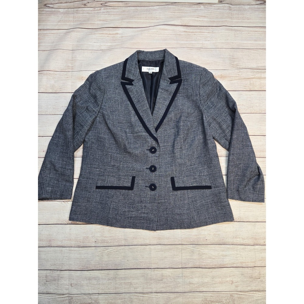 Jones Studio Separates Blazer Jacket 18W Navy Blue Lined Pockets Career Workwear